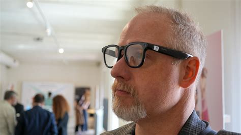 Man wearing RayNeo AR glasses out and about